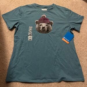 Girls Large Columbia Teal Omni-Shade T-Shirt NEW W/TAG